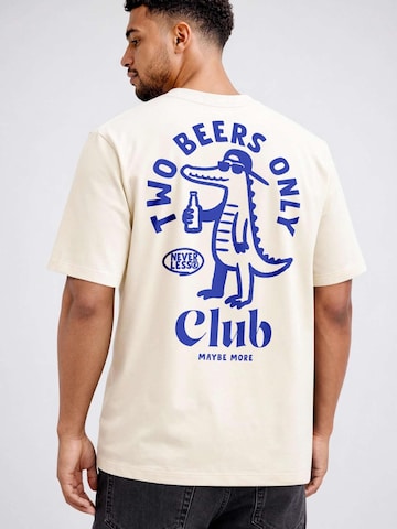 Neverless Shirt 'Two Beers only'‌‌‌‌‌‌‌ in Beige