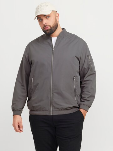 Jack & Jones Plus Between-season jacket 'JJERUSH' in Grey: front