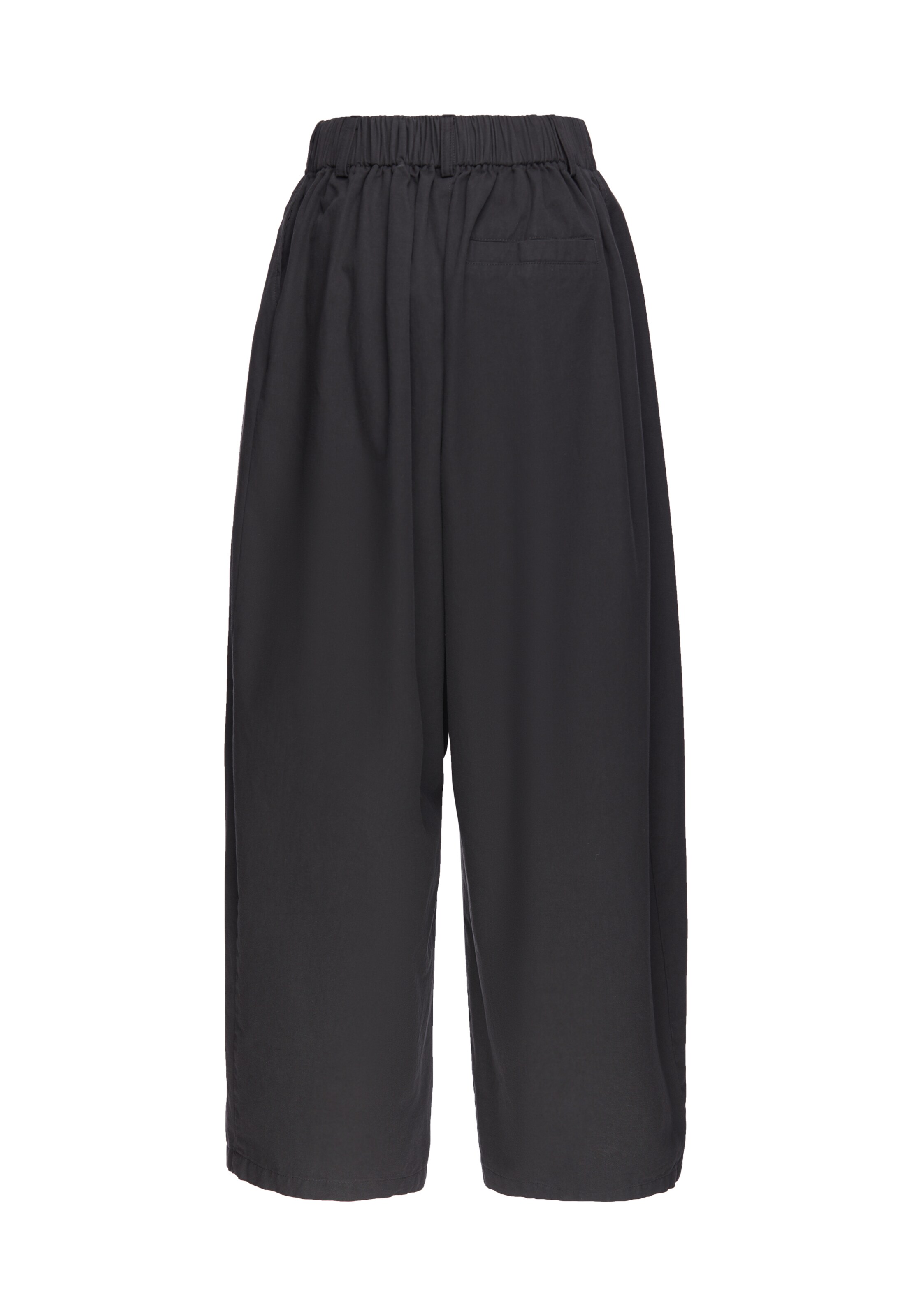 MYMO Wide leg Pleat-Front Pants in Black