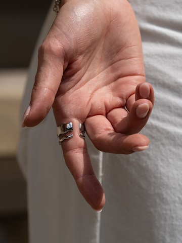 hiBALI Ring 'Organic Duo' in Silver