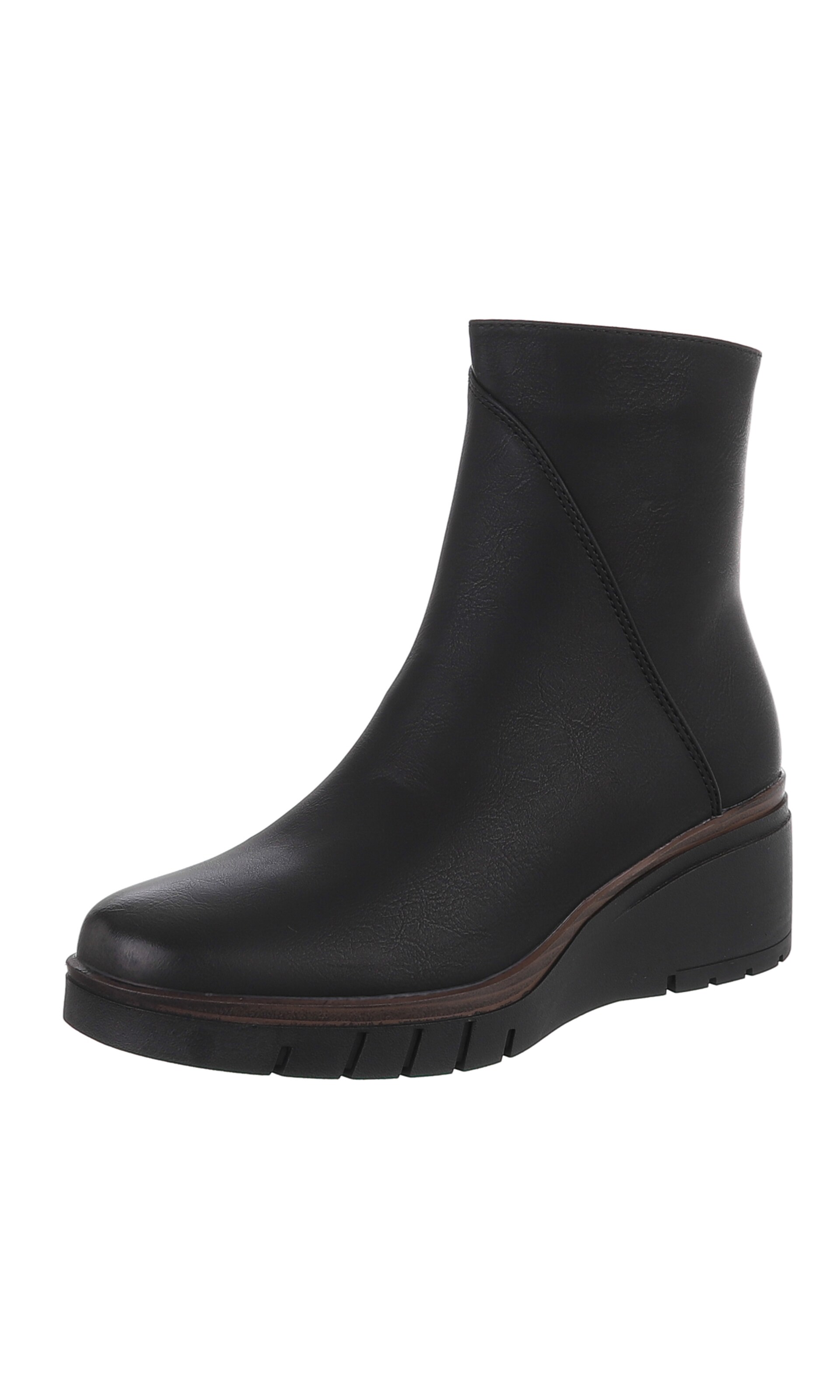 Ital-Design Stiefelette in Schwarz: Vorderseite