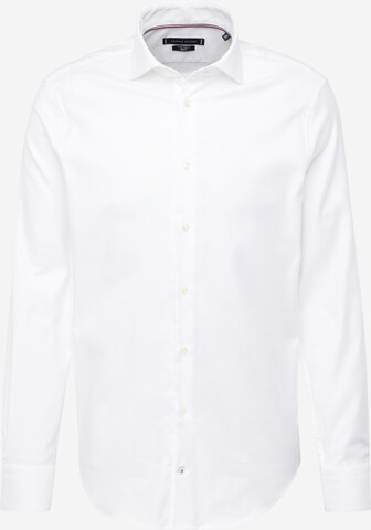 Tommy Hilfiger Tailored Slim fit Button Up Shirt in White: front