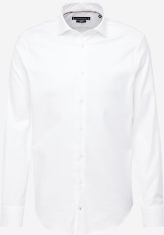 Coupe slim Chemise Tommy Hilfiger Tailored en blanc : devant