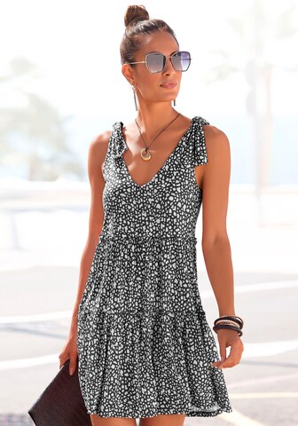 BEACH TIME Summer Dress in Black: front