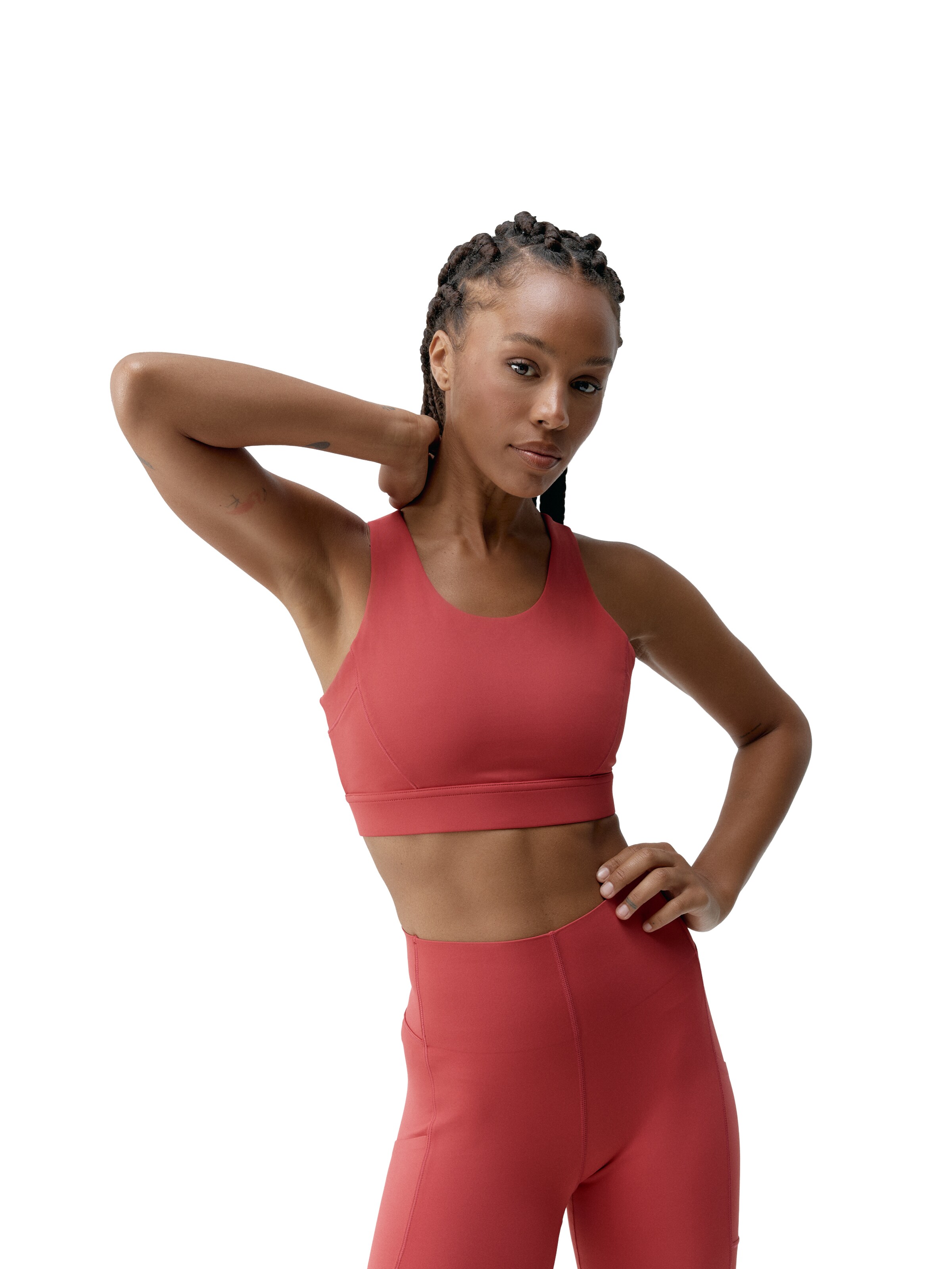 Born Living Yoga Skinny Sportbroek 'Denise ' in Rood: voorkant