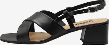 usha BLACK LABEL Strap Sandals in Black: front