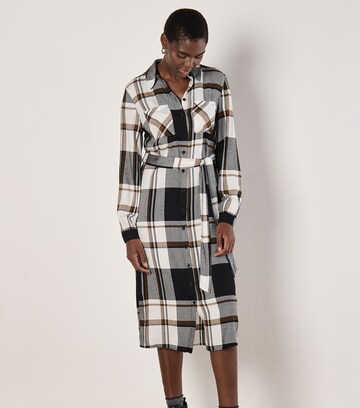 Apricot Large Check Shirt Midi Dress ' ' in Schwarz