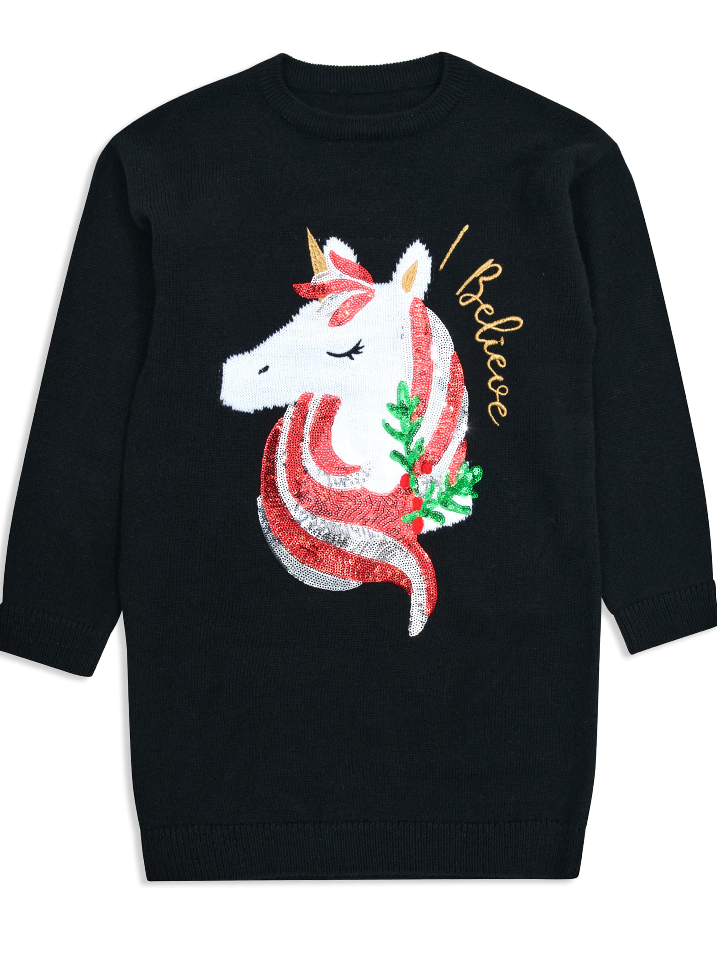 Threadgirls Pullover 'Believe' in Schwarz: Vorderseite