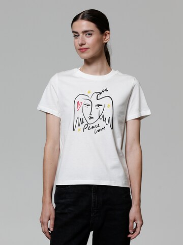 Watapparel Shirt 'Peace Love' in White: front