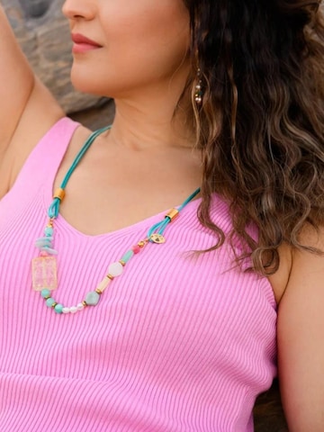 THE GEM STORIES JEWELRY Αλυσίδα 'Pastel Harmony Gemstone Necklace' σε μπλε