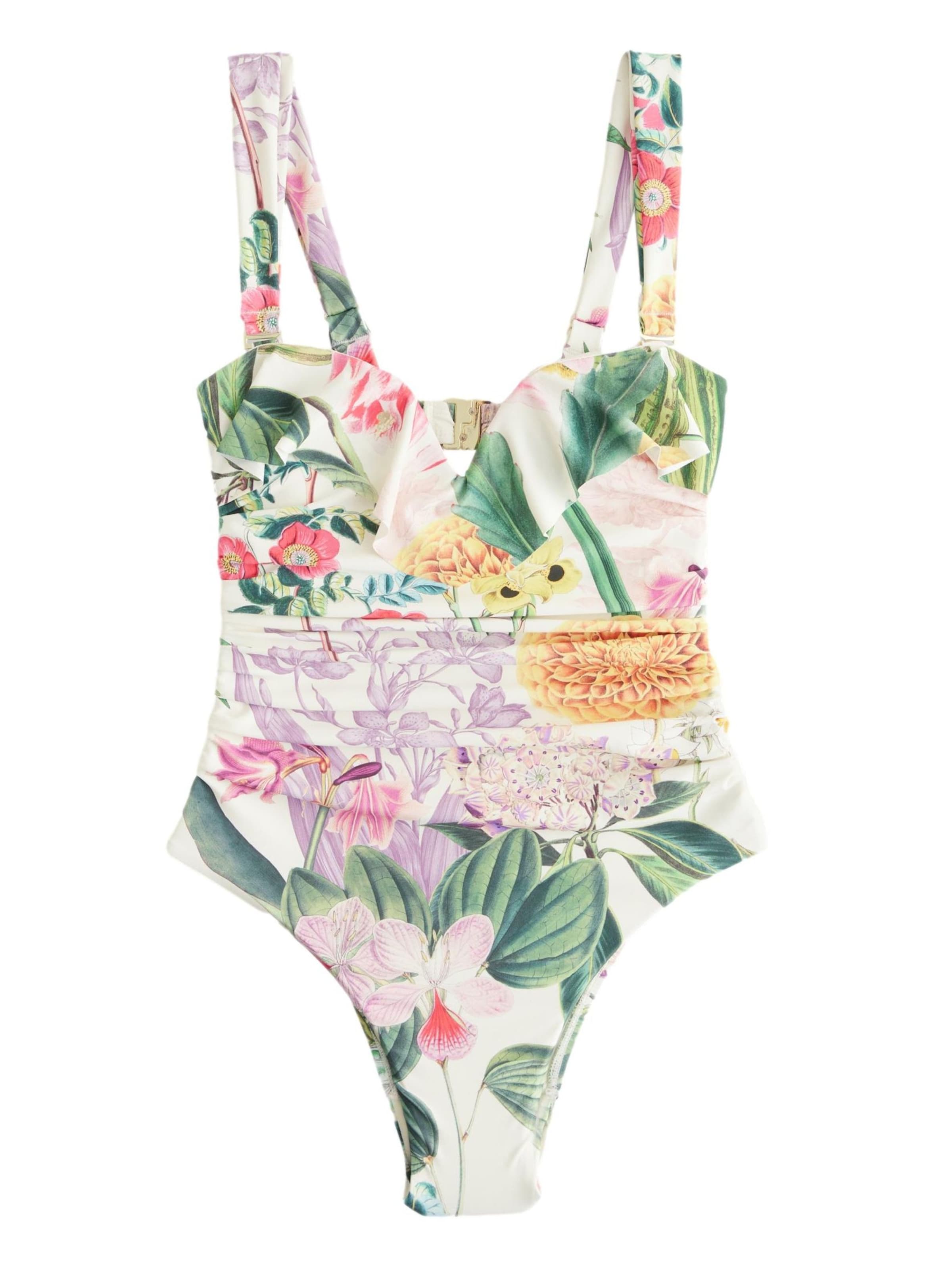 Next Μπαντό Ολόσωμο μαγιό 'Kew Gardens' σε μπεζ: μπροστά