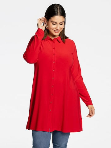 Yoek Blouse ' Dolce ' in Rood: voorkant