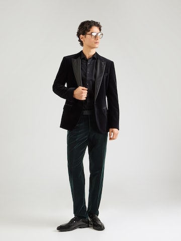 Slimfit Pantaloni cu dungă 'Genius Tux' de la BOSS pe verde