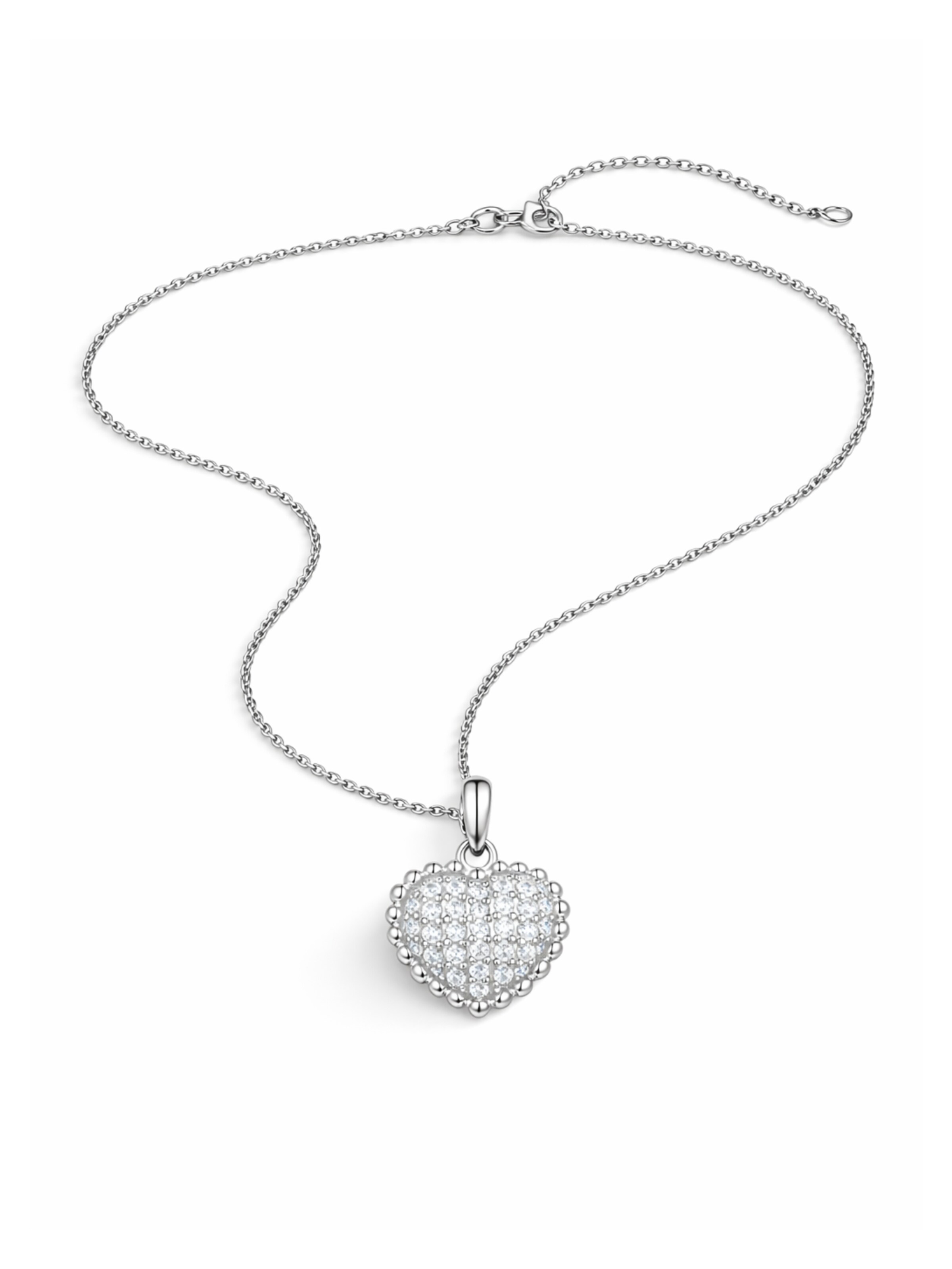 Pure Schmuck Ketting 'Lady Heart' in de kleur Zilver, Productweergave