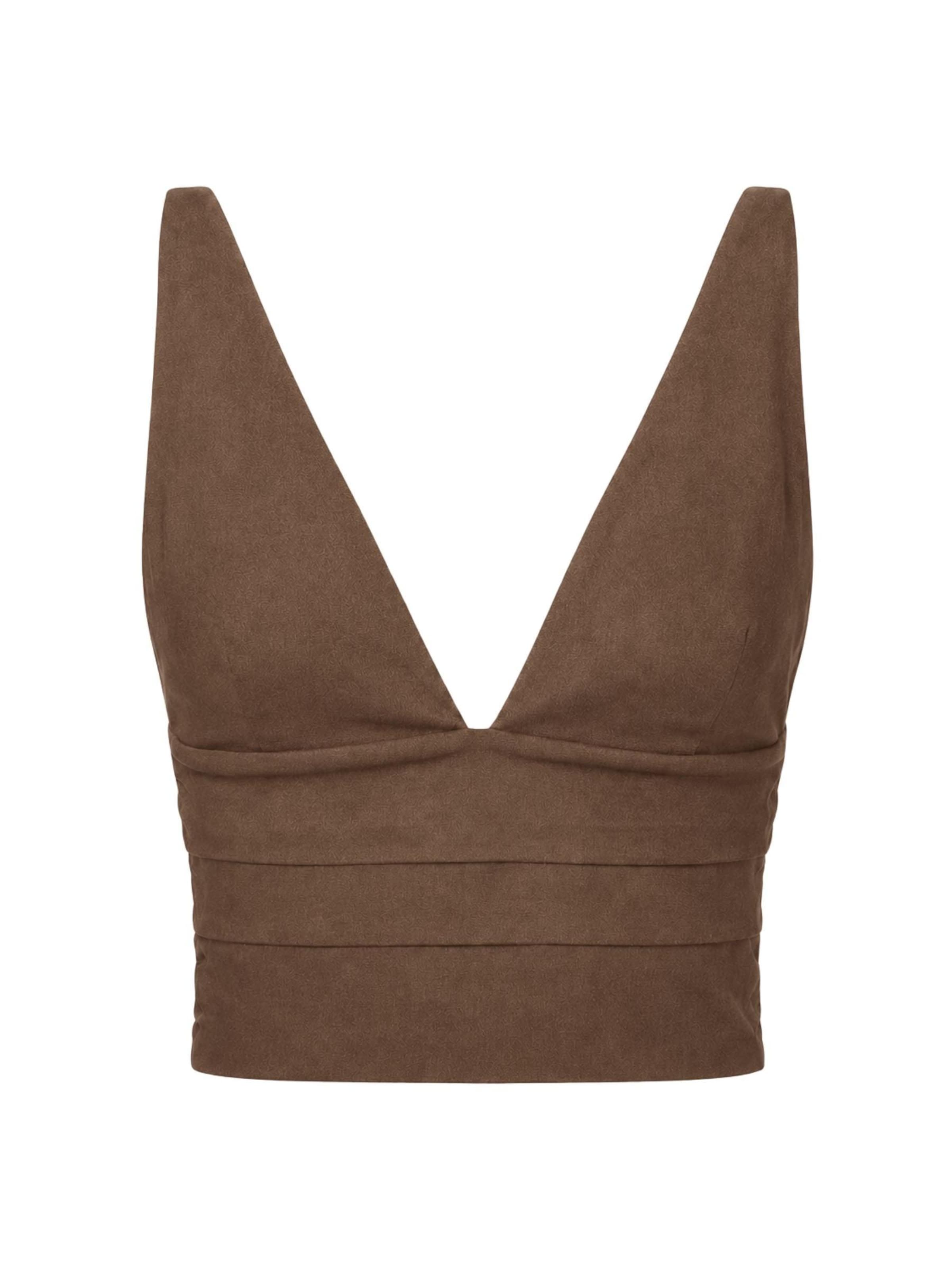 PINKO Top 'PINKO RUBYE TOP LINO STRETCH TOP' in S in Brown, Item view