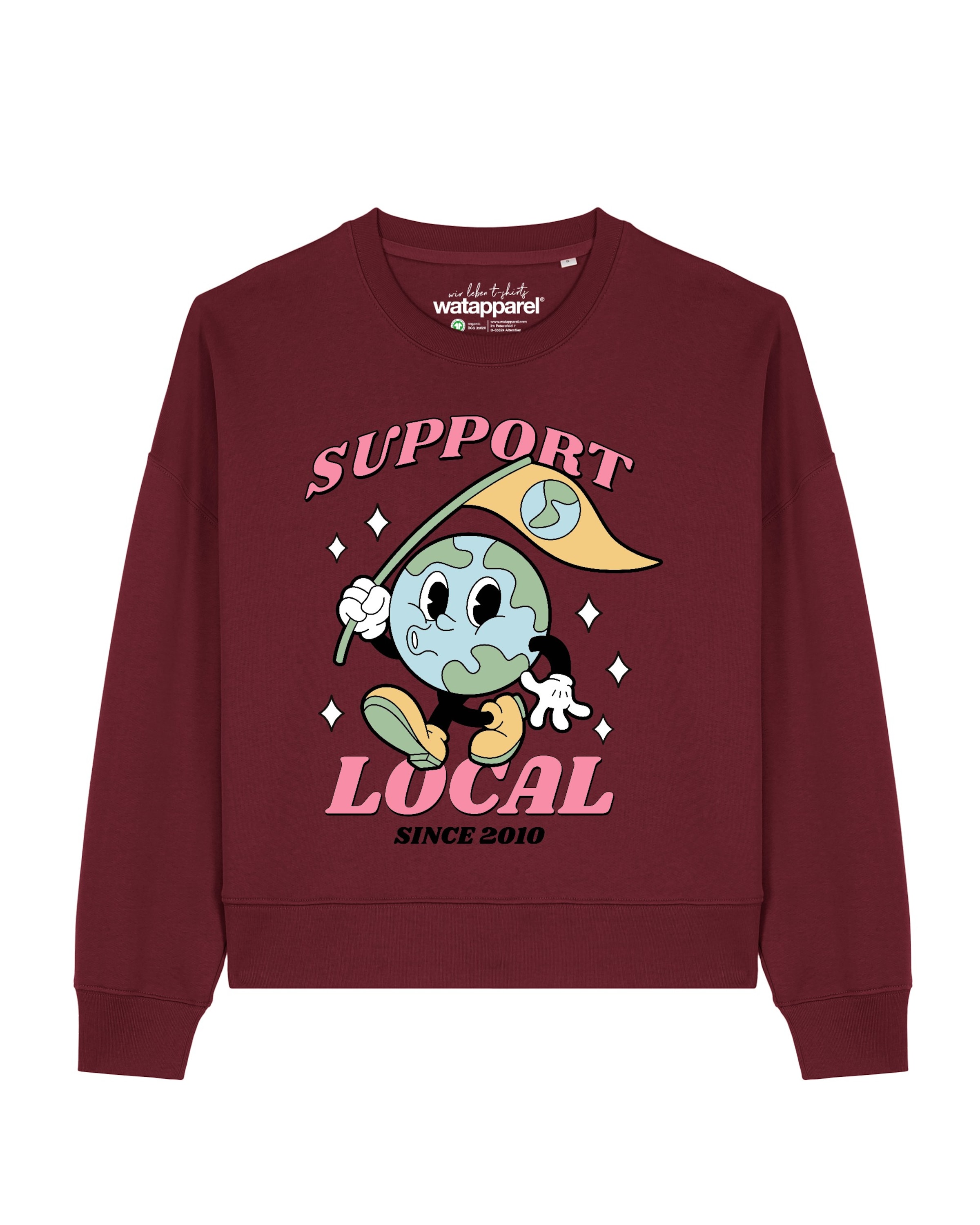 Watapparel Sweatshirt 'Support Local ' in Rot: Vorderseite