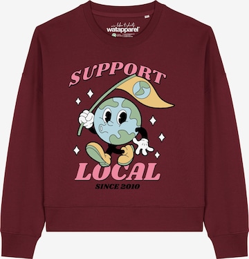 Watapparel Sweatshirt 'Support Local ' in Rot: Vorderseite