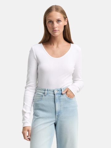 T-shirt TOM TAILOR DENIM en blanc : devant
