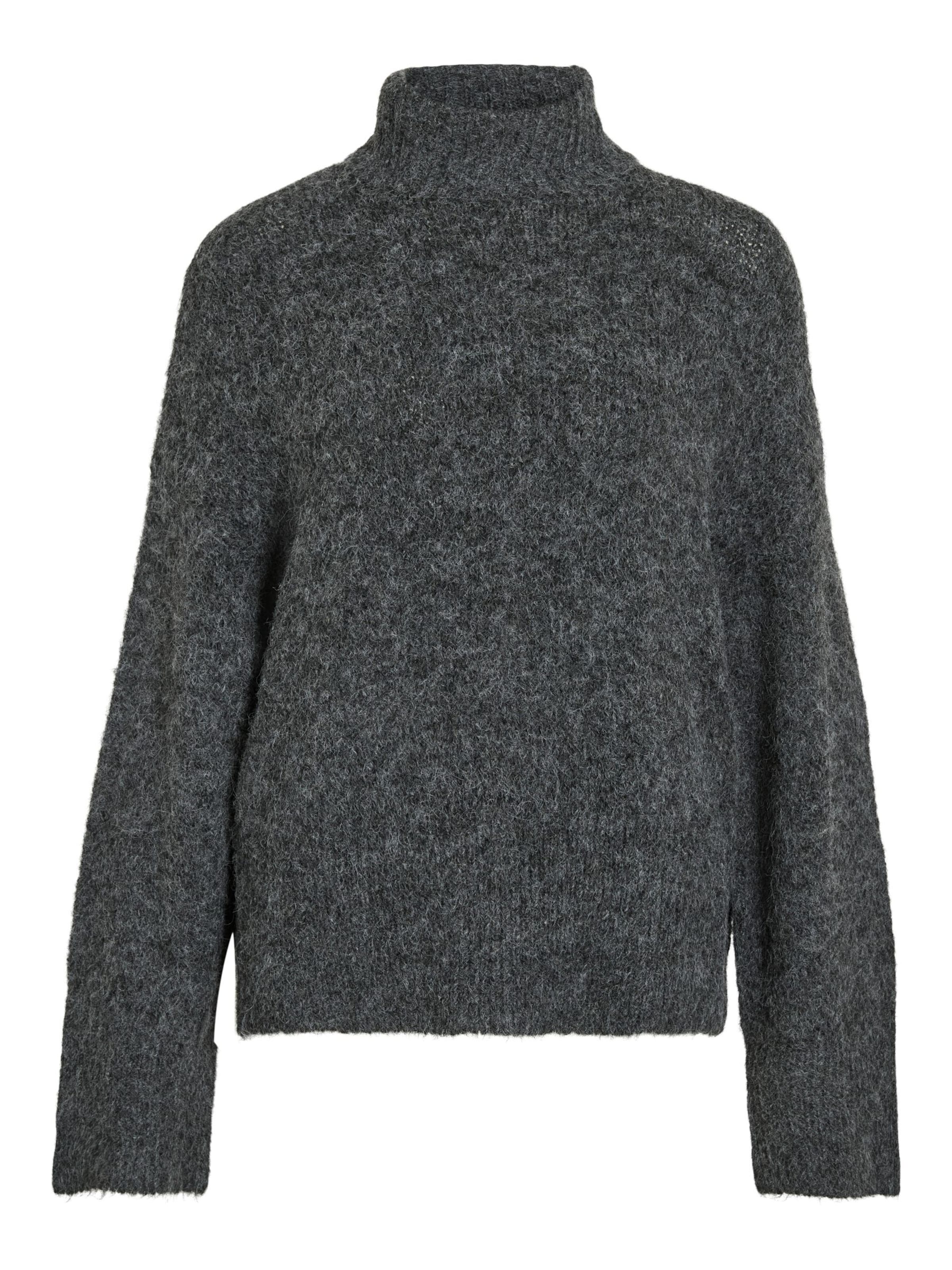 VILA Strickpullover 'VIMARLEY' in Grau: Vorderseite