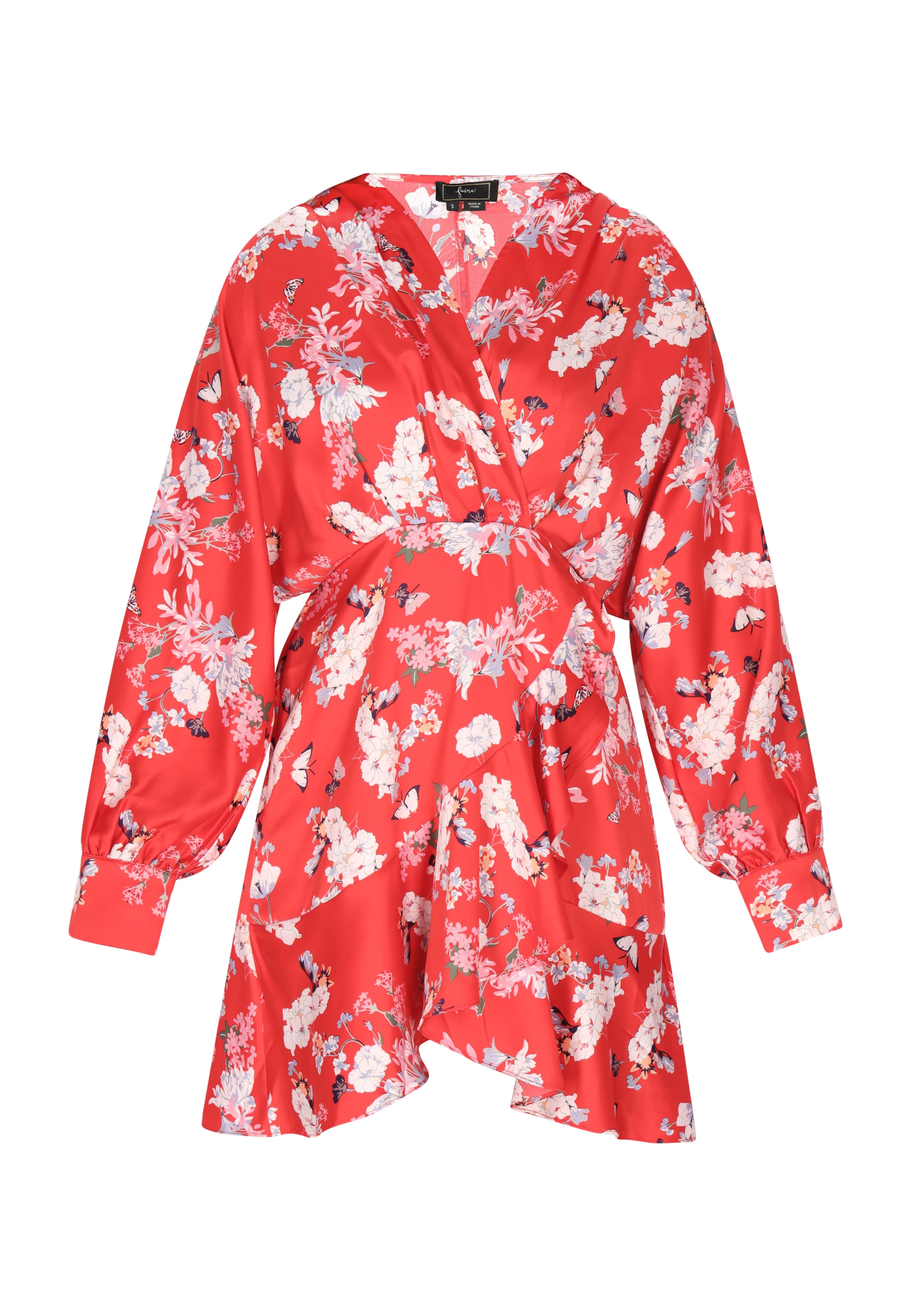 faina Μπλουζοφόρεμα σε κόκκινο: μπροστά