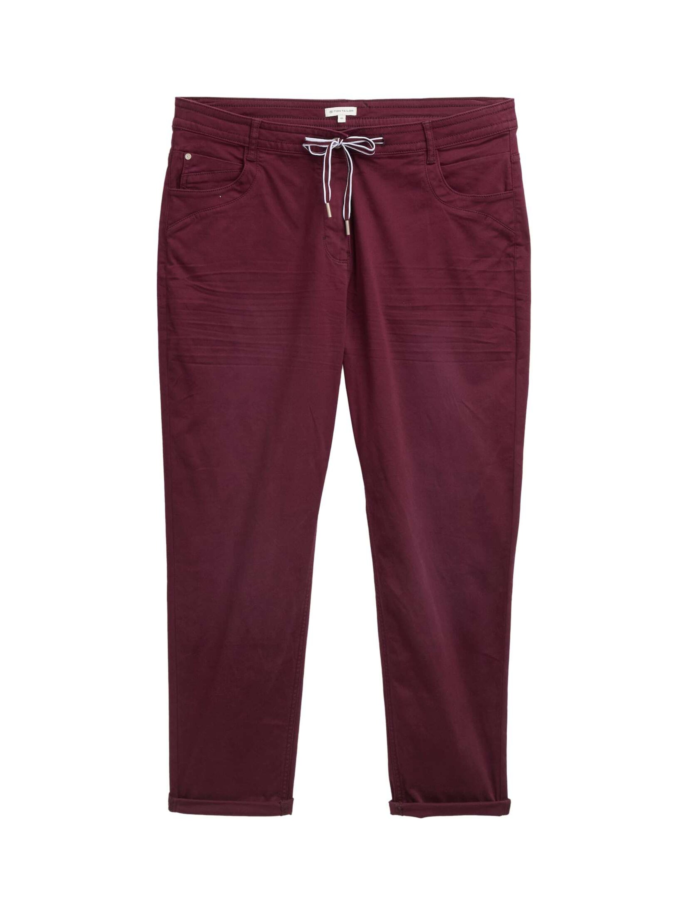 TOM TAILOR Broek in Rood: voorkant