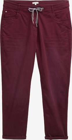 TOM TAILOR Broek in Rood: voorkant