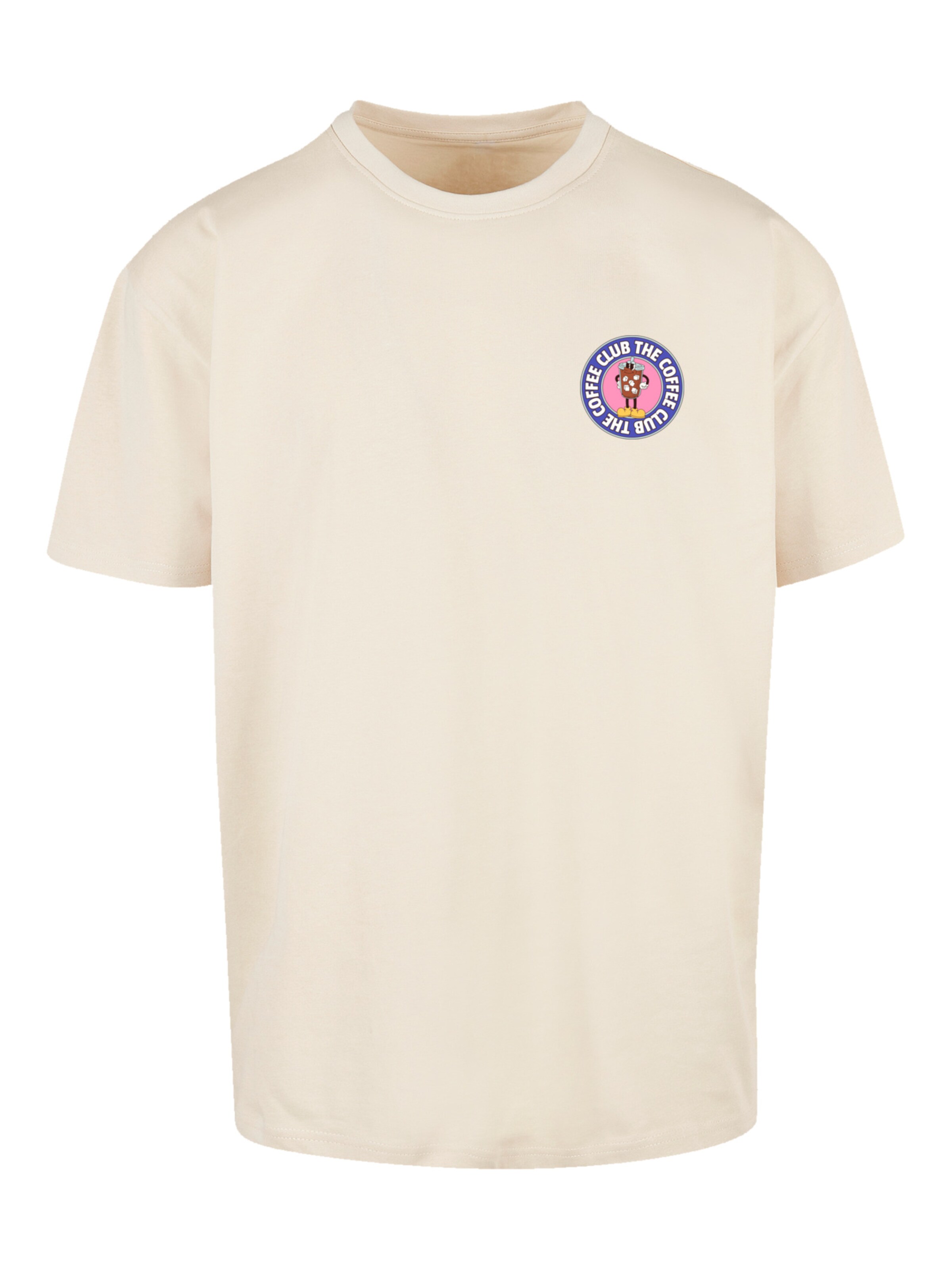 T-Shirt 'Coffee Club' F4NT4STIC en beige : devant