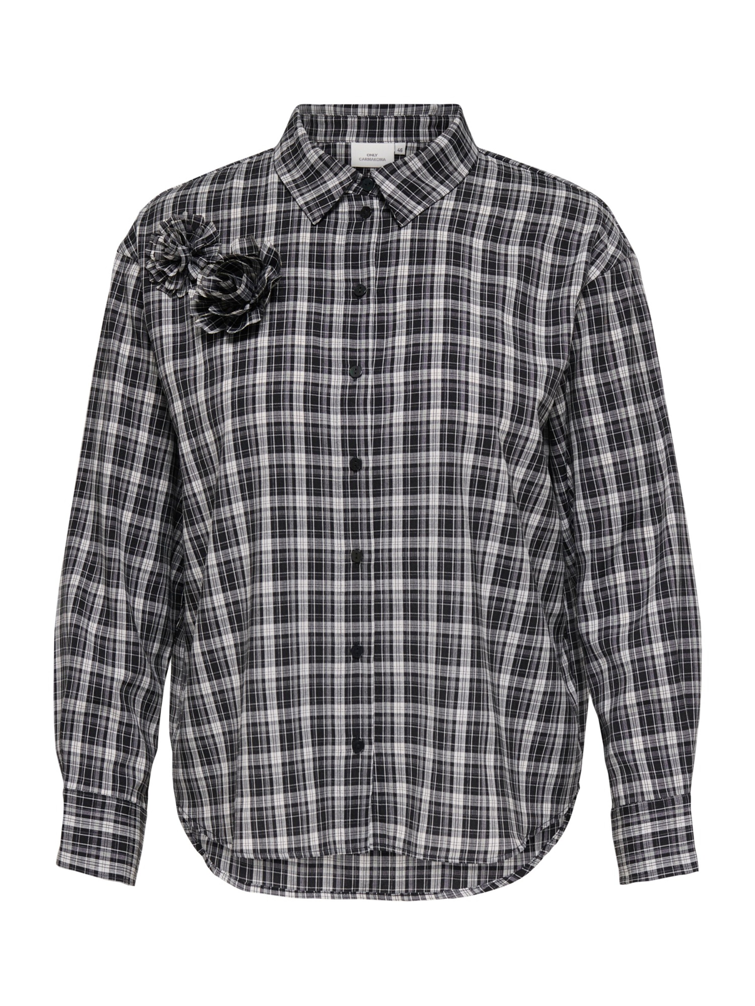 Camicia da donna 'CARBALVE' di ONLY Carmakoma in nero: frontale
