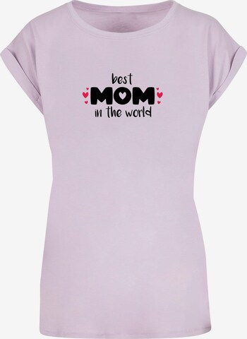 Merchcode Shirt 'Mothers Day - Best Mom In The World' in Lila: voorkant