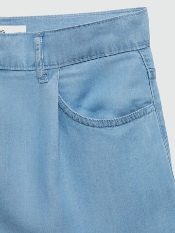 MANGO Loose fit Pleat-Front Pants 'Alessia' in Blue