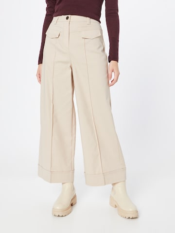 Stefanel - Pierna ancha Pantalón en beige: frente