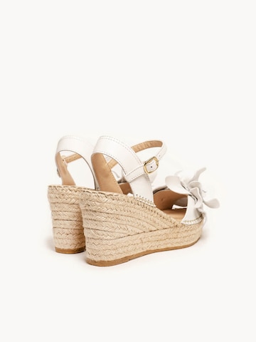 Alhamas - Sandalias con hebilla 'Alpargata Cuña 8 cm' en blanco