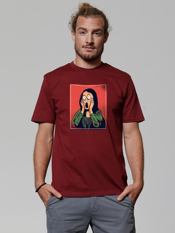 T-Shirt 'Mona Lisa Scream' Watapparel en rouge : devant