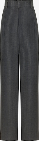 NOCTURNE Wide leg Pleat-Front Pants in Grey: front