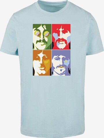 Merchcode Shirt 'Beatles -  Color Heads' in Blauw: voorkant