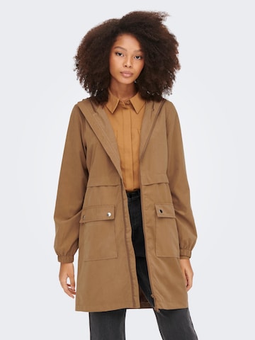 JDY Between-Seasons Coat 'OTUS' in Brown: front