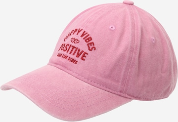 Cappello da baseball 'Happy Vibes - Positive' di Zwillingsherz in rosa: frontale