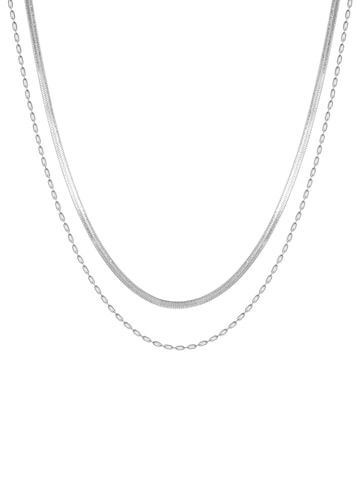 Hey Happiness Necklace 'Layer Grip' in Silver