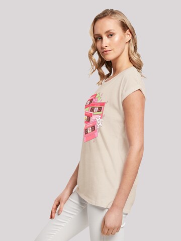 F4NT4STIC Shirt 'Christmas Retro Song Tapes Pink' in Beige