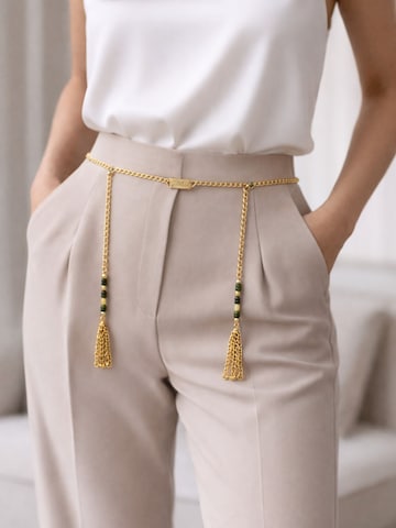 Gloria Mago - Cadena 'Long multi-position necklace with gold-plated green chain and crystal' en oro