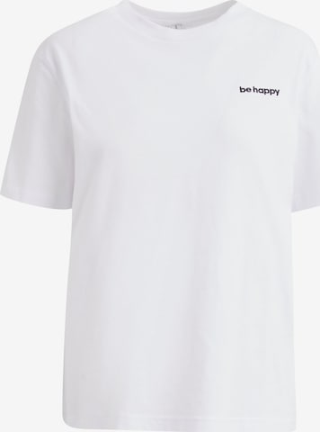 balta Mister Tee Marškinėliai 'Be Happy': priekis