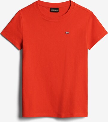 NAPAPIJRI T-shirt 'SALIS' i röd: framsida