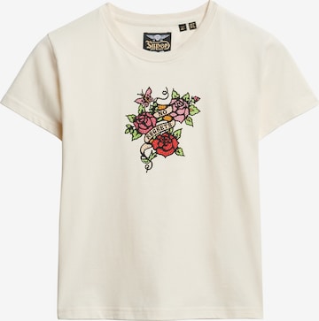 T-shirt 'Tattoo' Superdry en blanc : devant