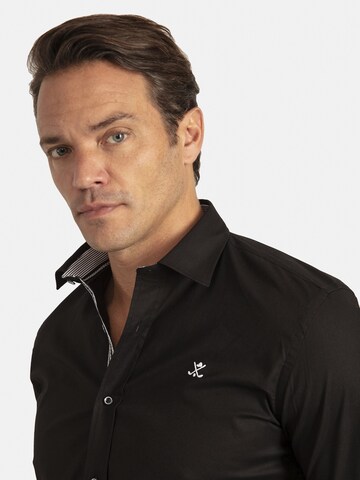 Sir Raymond Tailor Regular fit Button Up Shirt 'Kumba' in Black