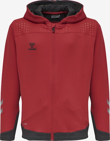 Hummel Athletic Zip-Up Hoodie in Red: front