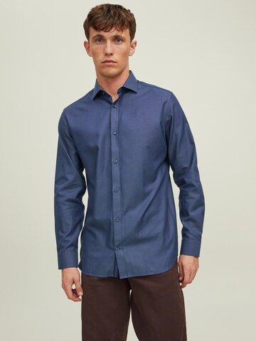 Slim fit Camicia 'Royal' di JACK & JONES in blu: frontale