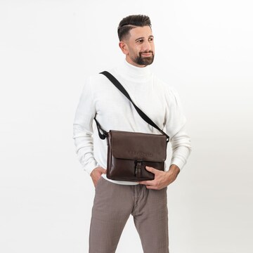 Farmhood Document Bag in Brown: front