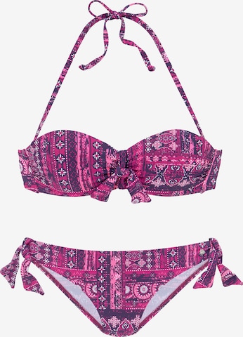 s.Oliver Bandeau Bikini w kolorze różowy: przód