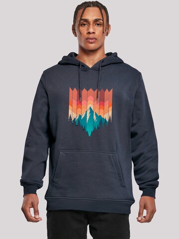 Pull-over 'Berg Sonnenuntergang Geometrisch' F4NT4STIC en bleu : devant