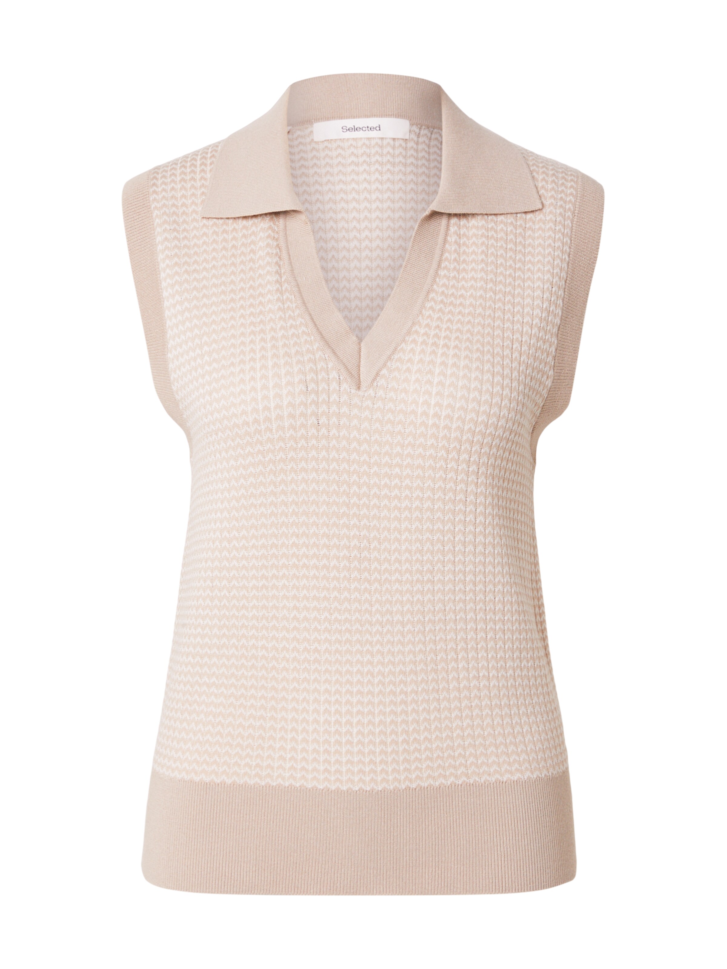 SELECTED - Top de punto 'SLFMILAN' en beige: frente